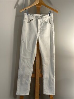 GAP White Straight-Leg Women's White Cigarette Jeans
